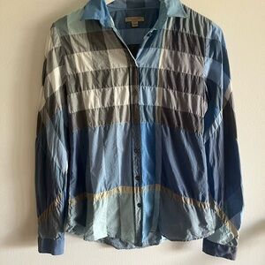 Burberry Blue and Gray Striped Shirt